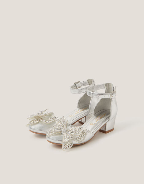 Butterfly Metallic Heels, Silver (SILVER), large