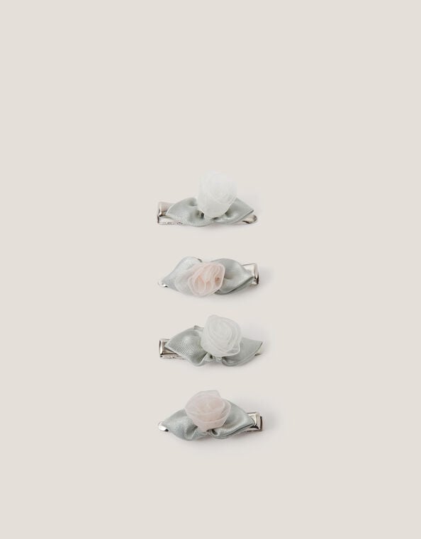 4-Pack Mini Rose Hair Clips, , large