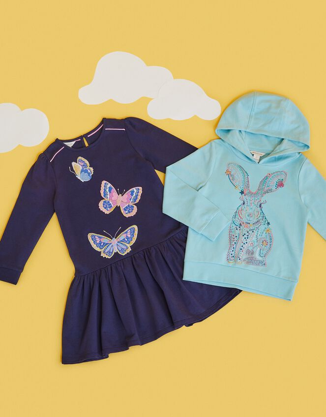 Butterfly Sweater Dress WWF-UK Collaboration, Blue (NAVY), large