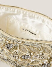 Febe Floral Embellished Tassel Pouch, , large