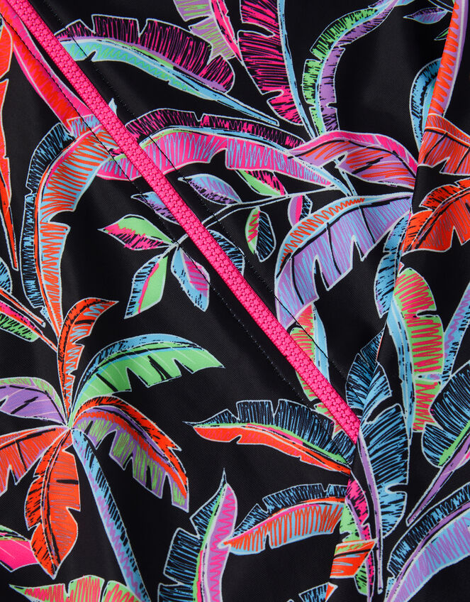 Tropical UPF50+ Long Sleeve Swimsuit, Black (BLACK), large