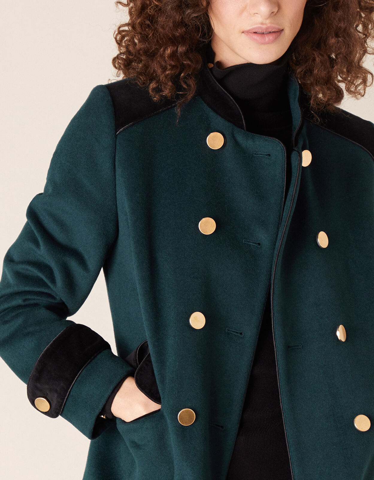 Monsoon military coat top