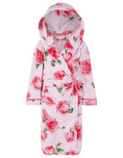 Chunky Rose Print Robe with Recycled Polyester, Pink (PINK), large