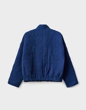 East Celine Lightly Quilted Floral Stitch Jacket, Blue (NAVY), large