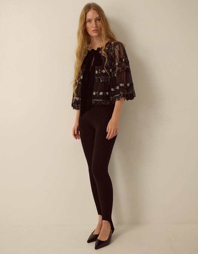 Monsoon x Queens of Archive Jerry Short Sequin Embellished Cape​, , large