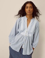 Callie Stripe Blouse, Blue (BLUE), large