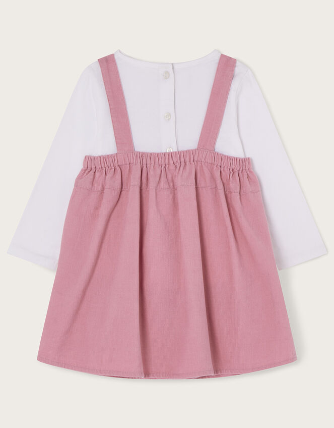 Baby Corduroy Cat Pinafore and Top, Pink (PINK), large