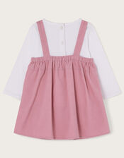 Baby Corduroy Cat Pinafore and Top, Pink (PINK), large