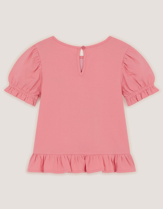 Sequin Butterfly Cotton T-Shirt, Pink (PINK), large