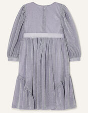 Erin Sparkle Long Sleeve Dress, Silver (SILVER), large
