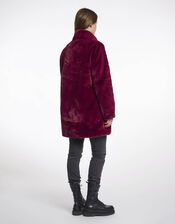 Rino & Pelle Nonna Faux Fur Teddy Coat, Red (BURGUNDY), large