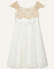 Estella Shimmer Dress, Gold (GOLD), large