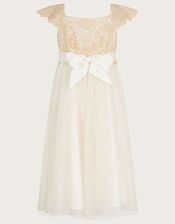 Estella Embroidered Dress	, Gold (GOLD), large