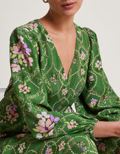 Kira Wrap Dress, Green (GREEN), large