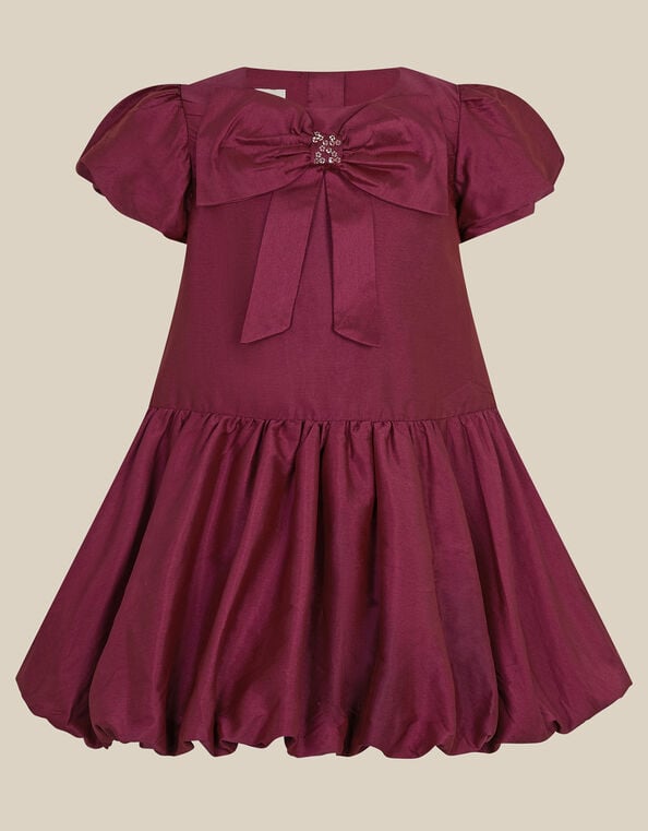 Baby Ember Bow Bubble Hem Dress, Purple (PURPLE), large