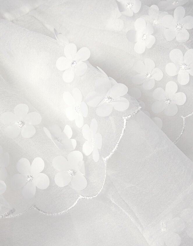 Rebecca Appliqu&eacute; Floral Scallop Dress, Ivory (IVORY), large