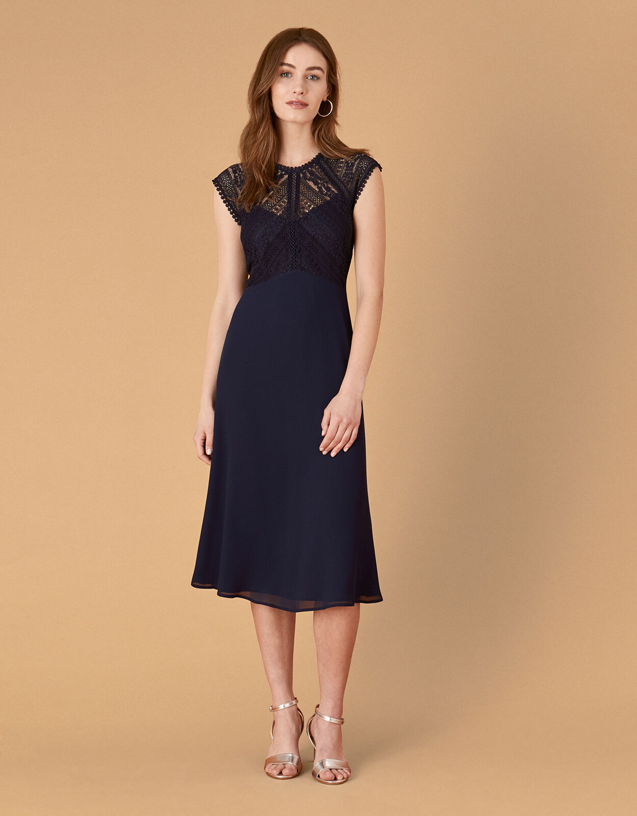 Monsoon blue midi dress shop