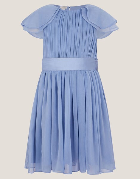 Ava Cape Sleeve Chiffon Bridesmaid Dress, Blue (BLUE), large
