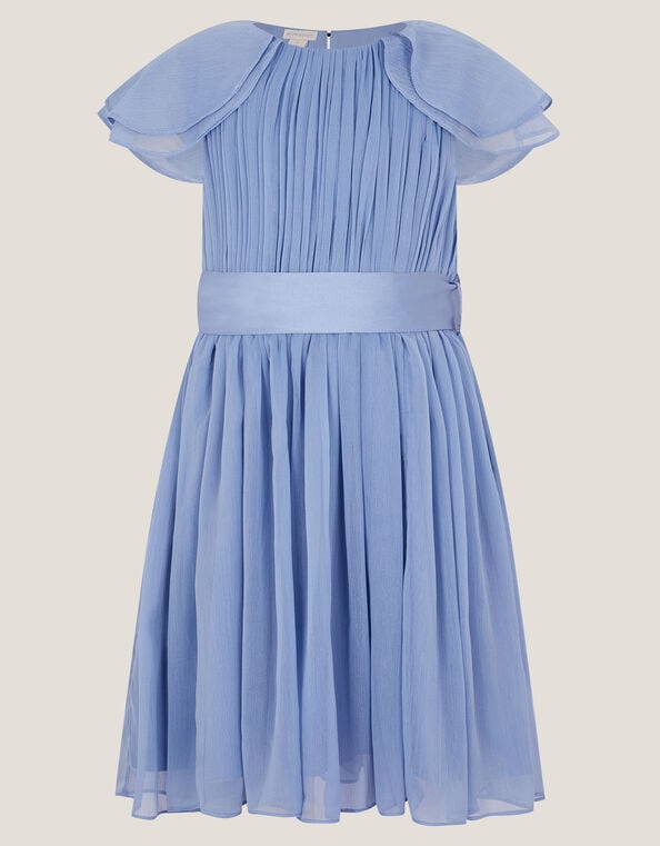 Ava Cape Sleeve Chiffon Bridesmaid Dress, Blue (BLUE), large