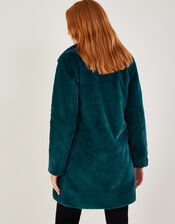 Faith Faux Fur Coat, Teal (TEAL), large