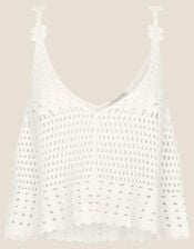 Crochet Cami Top, White (WHITE), large