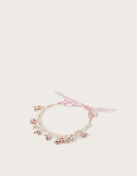 Belle Flower Garland Headband, Pink (PINK), large
