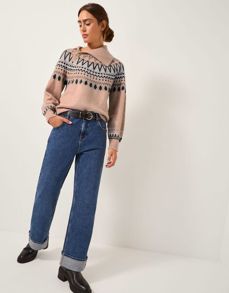 Fifi Fair Isle Jumper, Camel (CAMEL), large