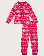 Reindeer Jersey Long Pyjamas Set, Red (RED), large