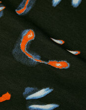Glow In The Dark Smile Print Sweatshirt, Black (BLACK), large