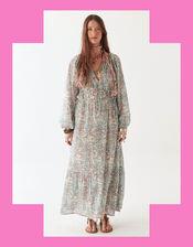Maison Hotel Flora Long Sleeve Maxi Dress, Blue (BLUE), large