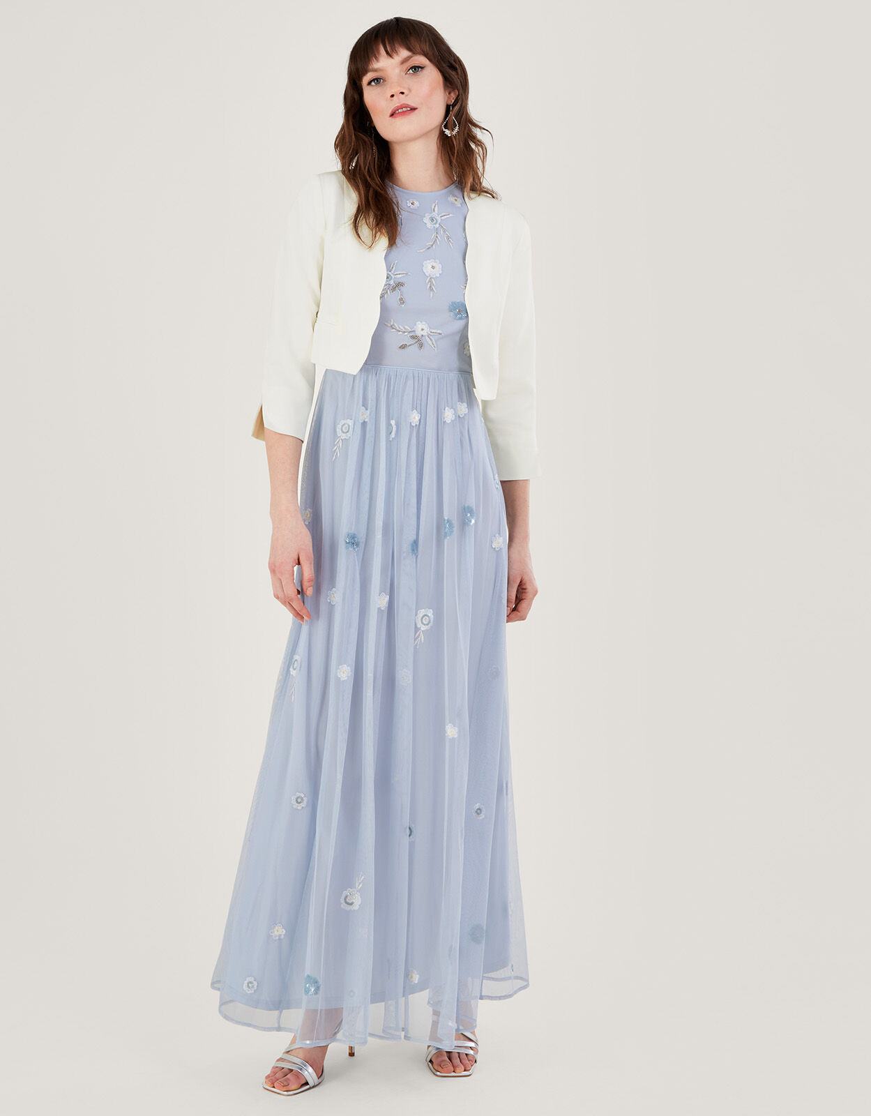 Hortensia Scallop Crop Jacket with Recycled Polyester Ivory