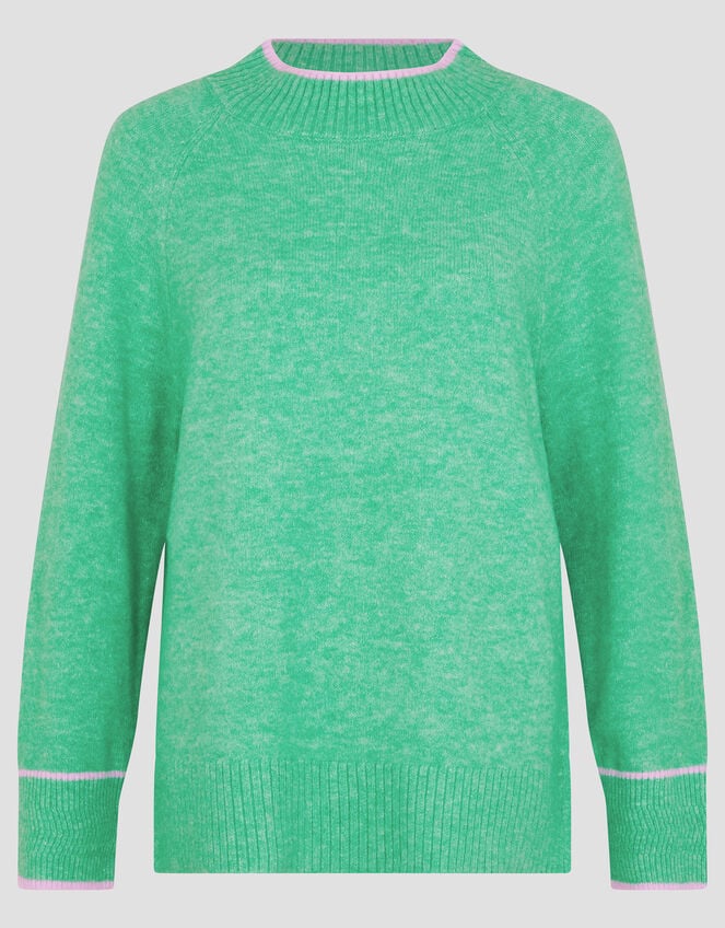 Oti Oversized Mock Neck Jumper, Green (GREEN), large