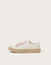 Canvas Espadrille Trainers, Ivory (IVORY), large