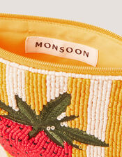 Strawberry Beaded Pouch, , large