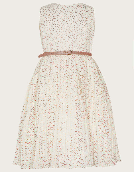 Marylin Pleated Dress, Ivory (IVORY), large