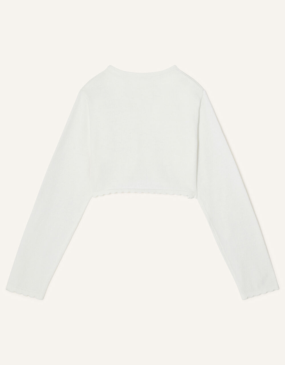 3D Flower Cropped Cardigan Ivory Girls' Cardigans Monsoon Global.