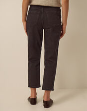 Julia Cropped Cigarette Jeans, Black (BLACK), large