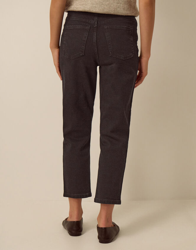 Julia Cropped Cigarette Jeans, Black (BLACK), large
