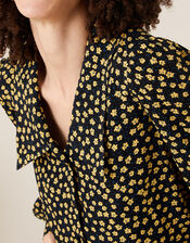 Floral Print Blouse with LENZING™ ECOVERO™, Black (BLACK), large