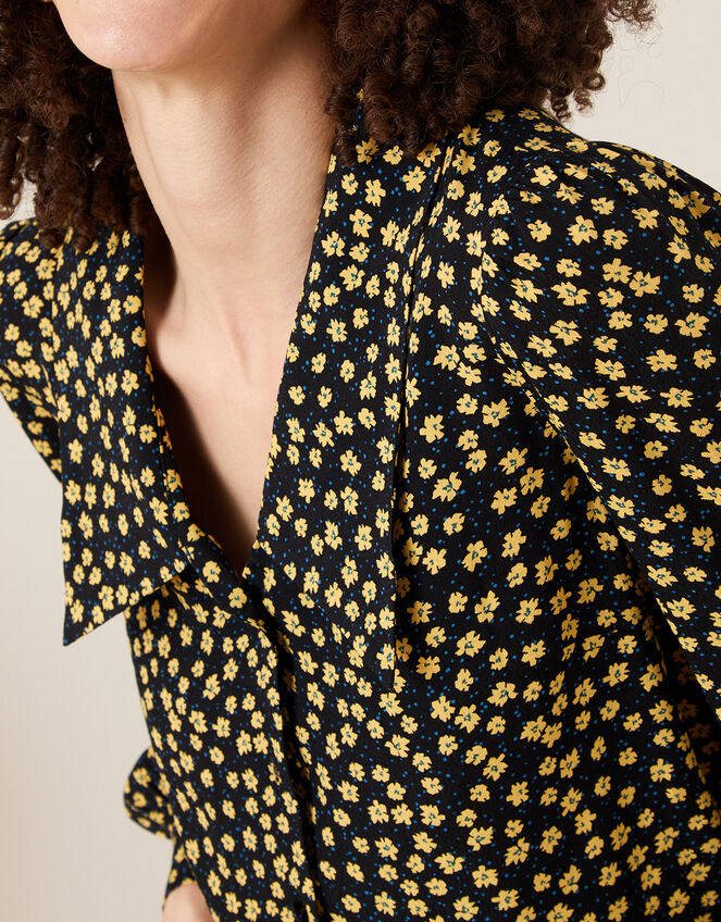 Floral Print Blouse with LENZING™ ECOVERO™, Black (BLACK), large