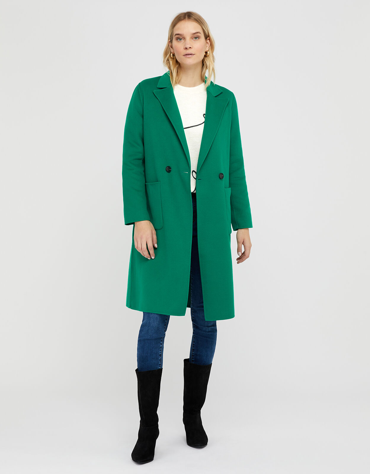 Green midi coat clearance
