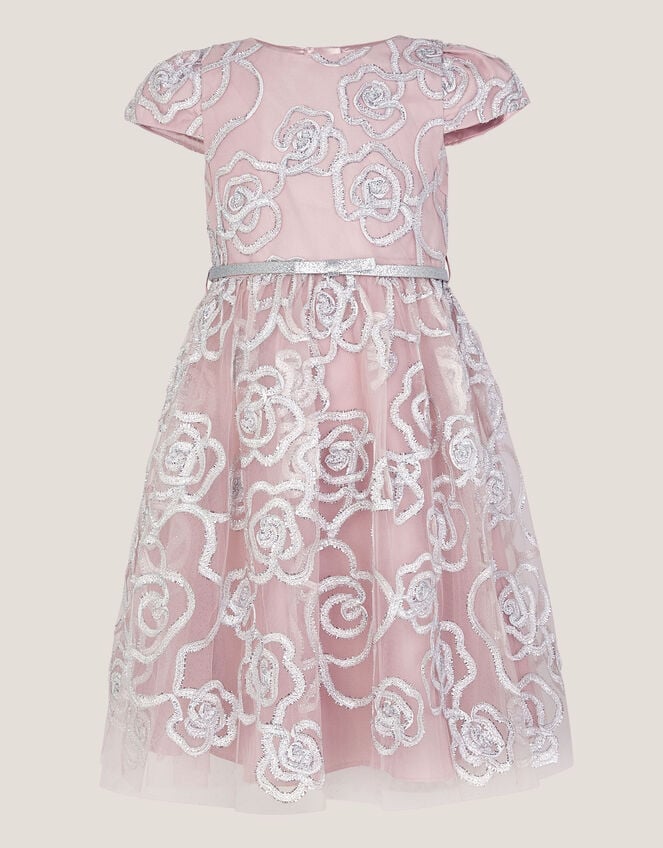 Rose Tinsel Party Dress, Pink (PINK), large