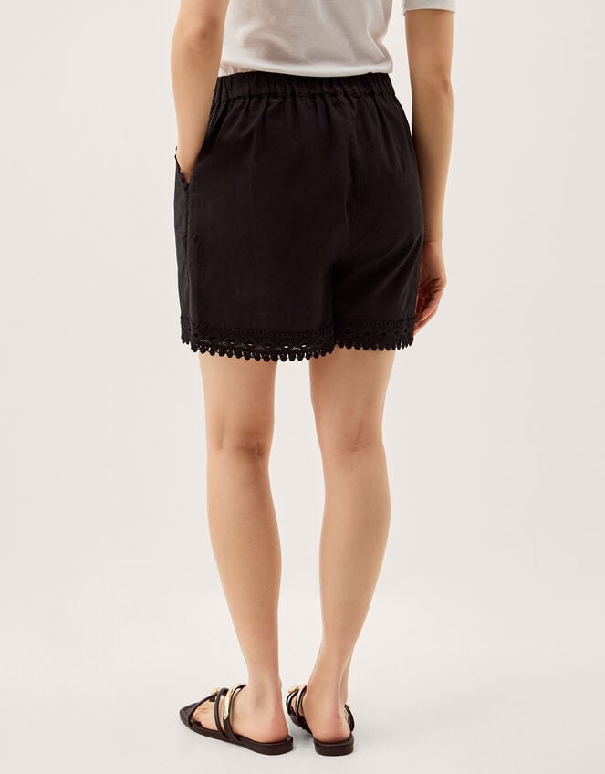 Irina Lace Trim Shorts, Black (BLACK), large