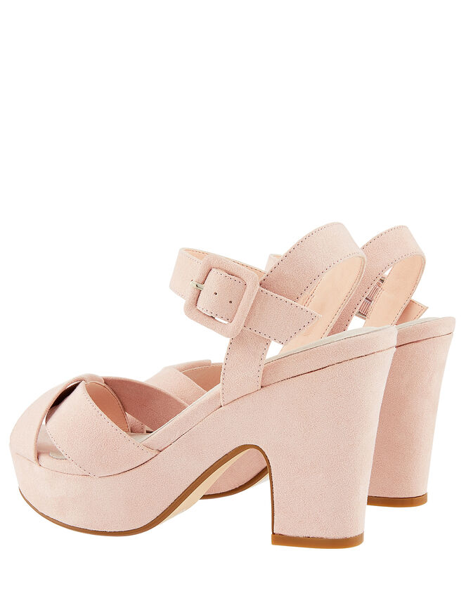 Polly Platform Heeled Sandals, Pink (BLUSH), large