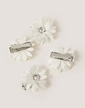 4-Pack Mini Jewel Flower Hair Clips, , large