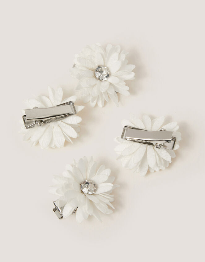 4-Pack Mini Jewel Flower Hair Clips, , large
