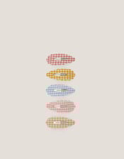 5-Pack Gingham Hair Clips, , large