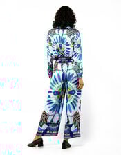 Wild Athena Feather Print Trousers, Blue (BLUE), large