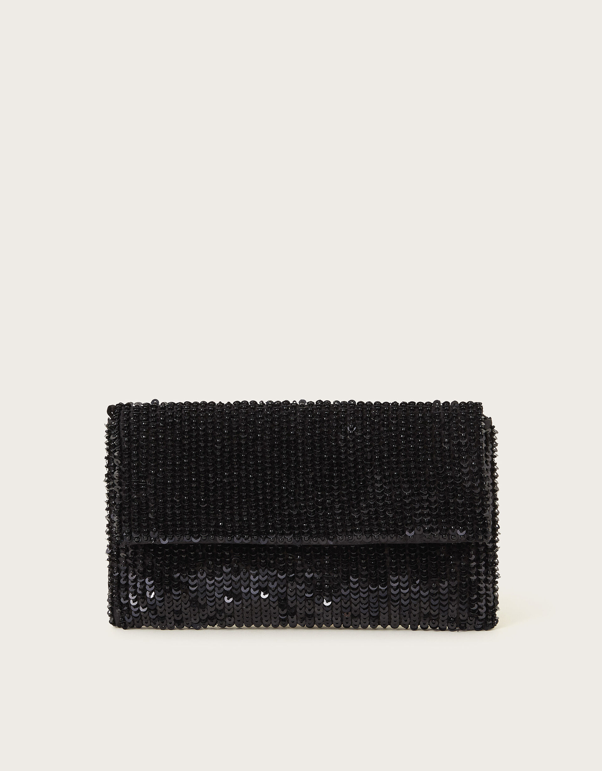 Sofia Sequin Clutch Bag Black
