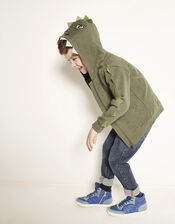 Ryder Zip-Up Dinosaur Hoody, Green (KHAKI), large